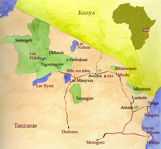 Map of Northern Tanzania