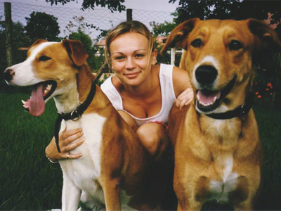 Milie and her dogs